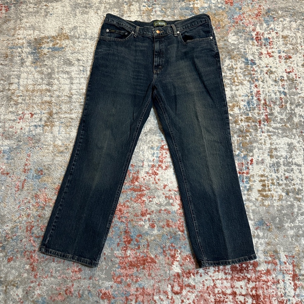 LEE Premium 38x29 Select Relaxed Fit Straight Leg Blue Jeans for Men, Light Wear